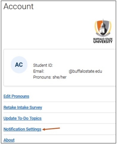 Screenshot of your Account screen. 