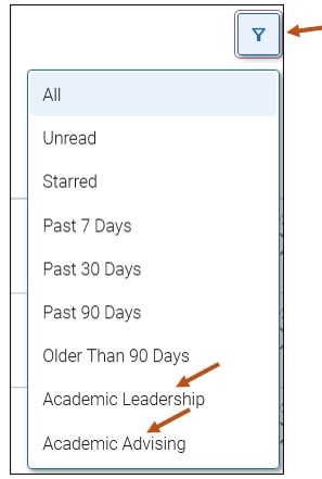 Screenshot of Appointment Summaries filter button.