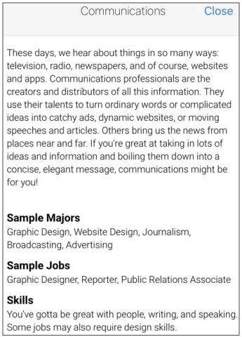 Screenshot of detailed information about the field.