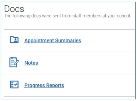 Screenshot of Your My Docs Screen 