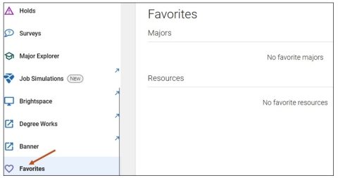 Screenshot of your Favorites screen.