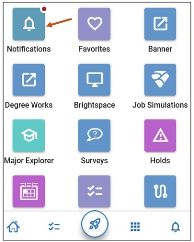 Screenshot of mobile Notifications icon. 