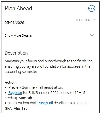 Mobile screenshot of the Description and Action Steps for the particular Checklist item.