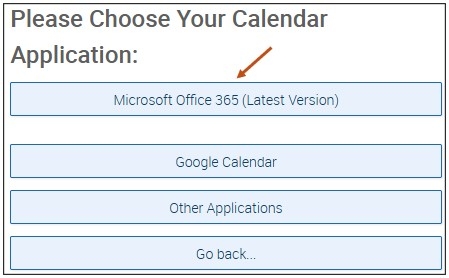 Screenshot of Choosing Your Calendar Application.