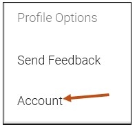 Screenshot of Profile Options menu options.