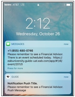 Screenshot of mobile push notification.