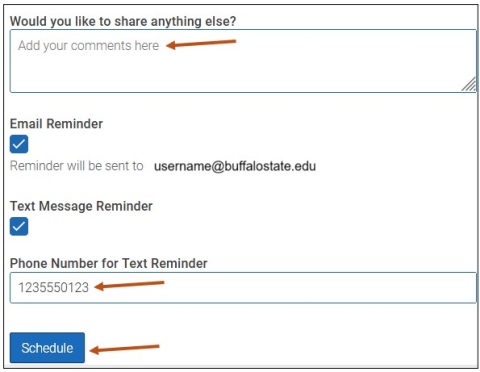 Screenshot of Review Appointment Details and Confirm screen.