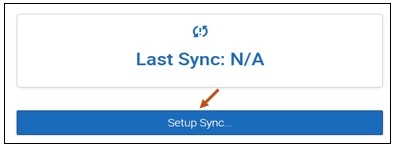 Screenshot of Setup Sync button.