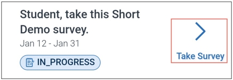 Screenshot of Take Survey button.